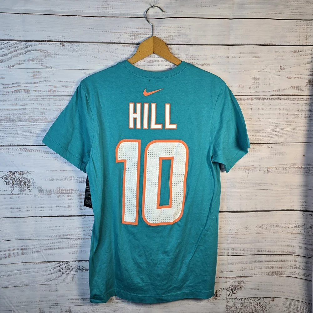 Nike Miami Dolphins Football Hill‎ #10 Graphic Tee NWT Men’s Small Aqua NFL